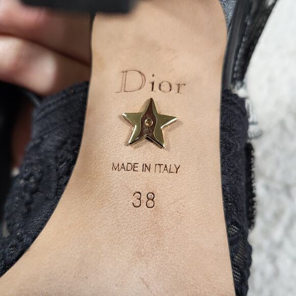DIOR J'Adior   Slingback Pump Black a Jacquard face fabric  size 38 US 8 - Picture 6 of 6